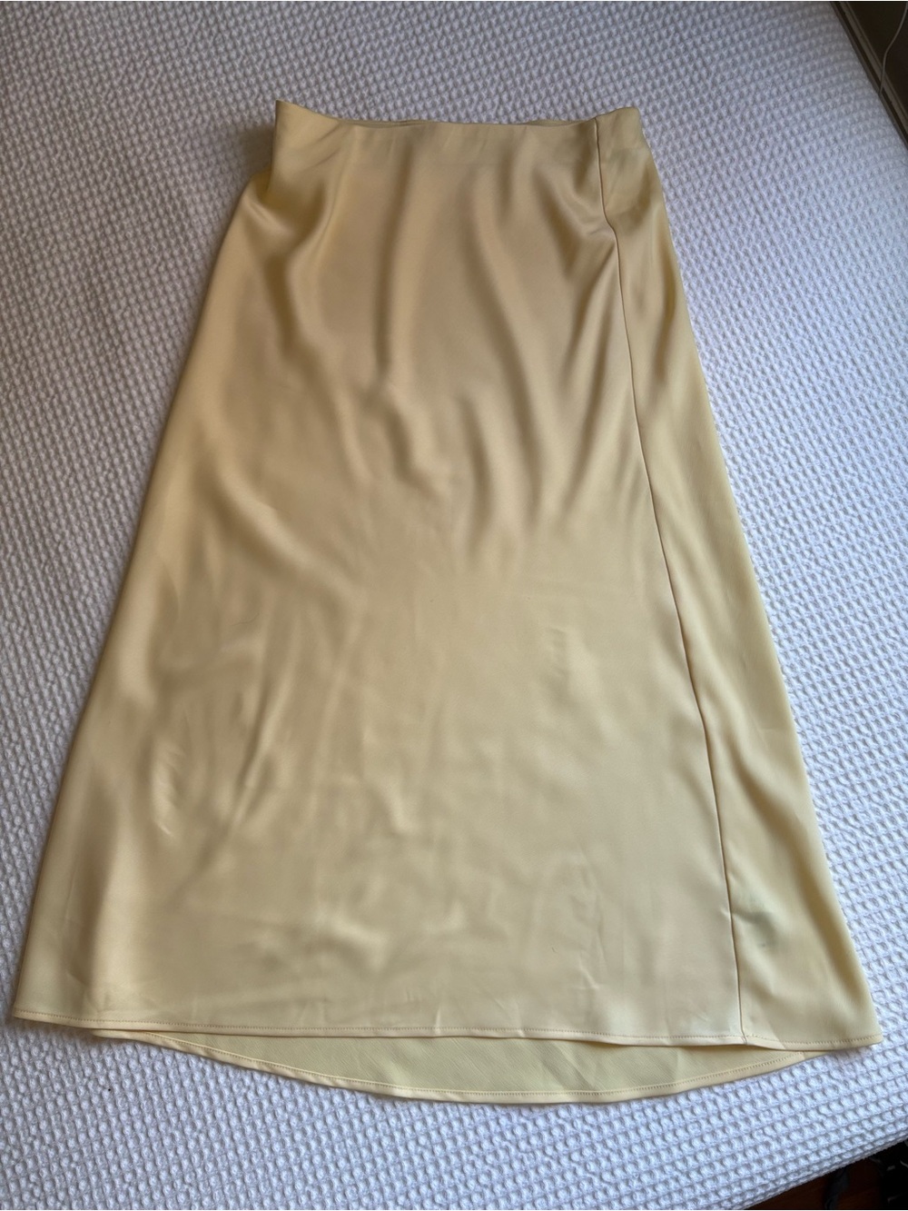 Dynamite Pale Yellow Midi A-Line Skirt